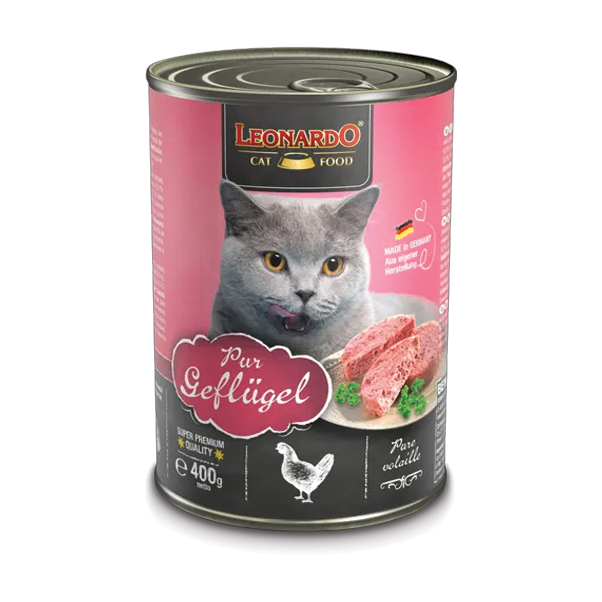201-LE-07148 Leonardo Adult Cat Wetfood with Poultry 400gr Κονσέρβα Γάτας με Πουλερικά