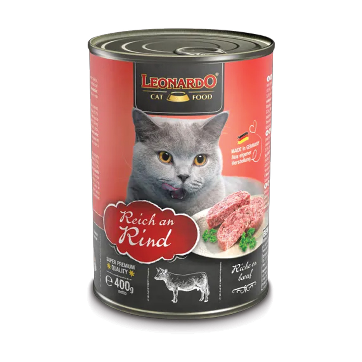 201-LE-07348 Leonardo Adult Cat Wetfood with Beef 400gr Κονσέρβα Γάτας με Βοδινό
