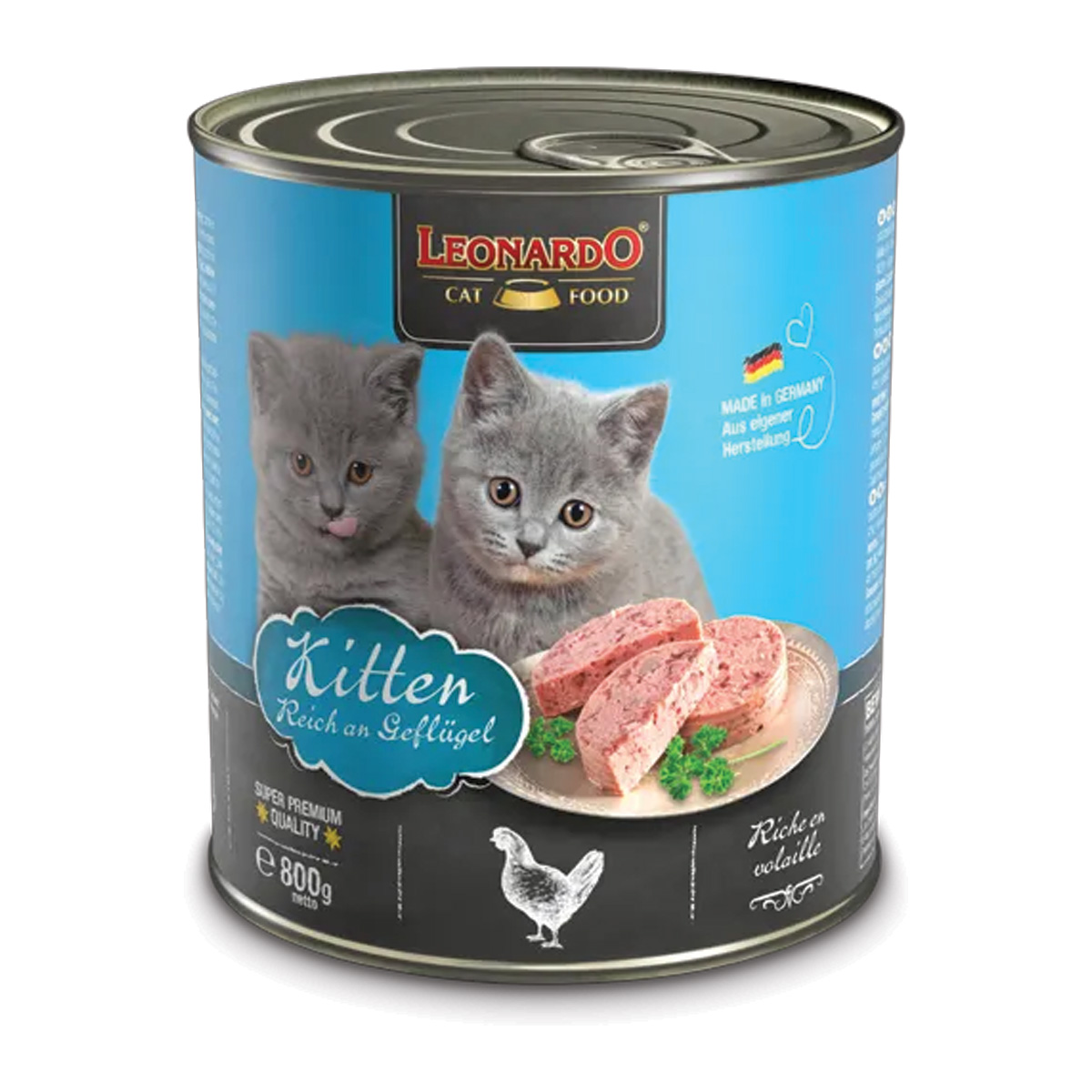201-LE-07457 Leonardo Kitten Wetfood with Chicken 800gr Κονσέρβα για Γατάκια με Κοτόπουλο