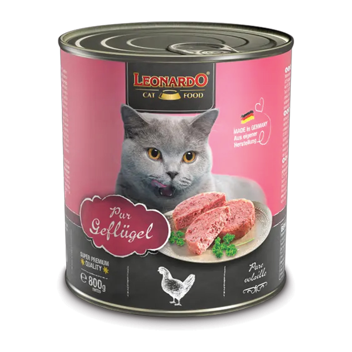 201-LE-07459 Leonardo Adult Cat Wetfood with Poultry 800gr Κονσέρβα Γάτας με Πουλερικά
