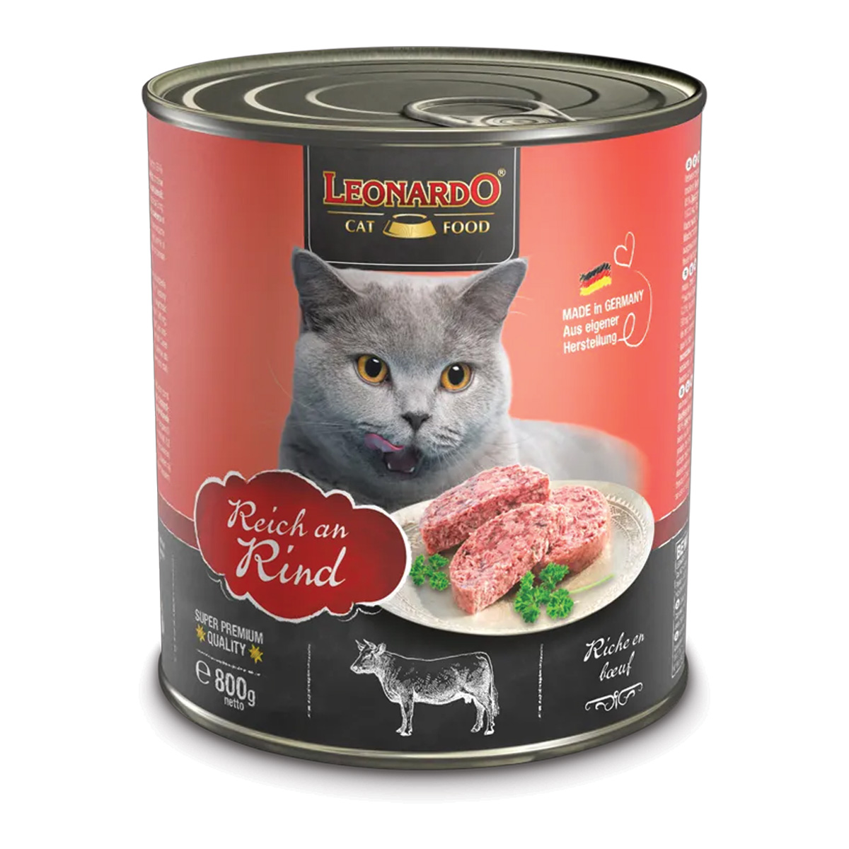 201-LE-07460 Leonardo Adult Cat Wetfood with Beef 800gr Κονσέρβα Γάτας με Βοδινό