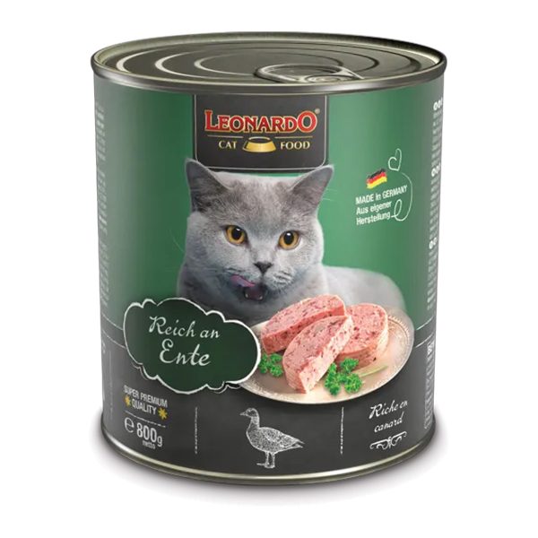Leonardo Adult Cat Wetfood with Duck 800gr Κονσέρβα Γάτας με Πάπια