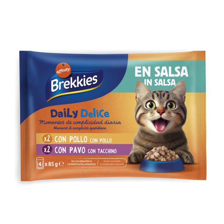 Brekkies Wet Food for Adult Cat with Chicken & Turkey in Gravy 4x85gr - Φακελάκια Γάτας με Κοτόπουλο & Γαλοπούλα σε Σάλτσα