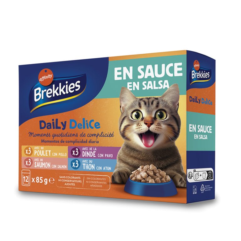 Brekkies Wet Food for Adult Cat with Chicken - Turkey - Salmon - Tuna in Gravy 12x85gr - Φακελάκια Γάτας με Κοτόπουλο - Γαλοπούλα - Σολομό - Τόνο σε Σάλτσα