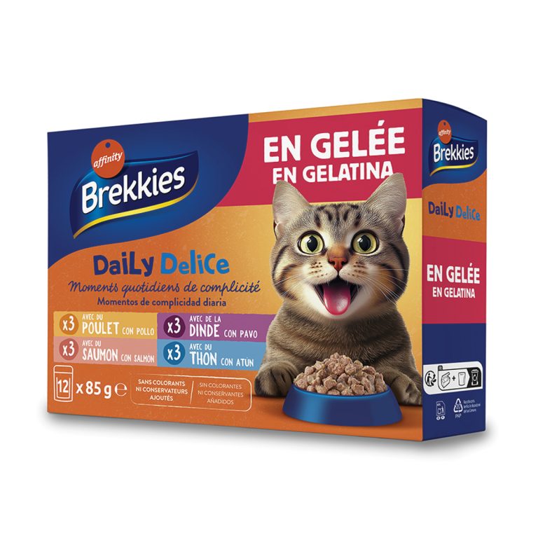 Brekkies Wet Food for Adult Cat with Chicken - Turkey - Salmon - Tuna in Jelly 12x85gr - Φακελάκια Γάτας με Κοτόπουλο - Γαλοπούλα - Σολομό - Τόνο σε Ζελέ