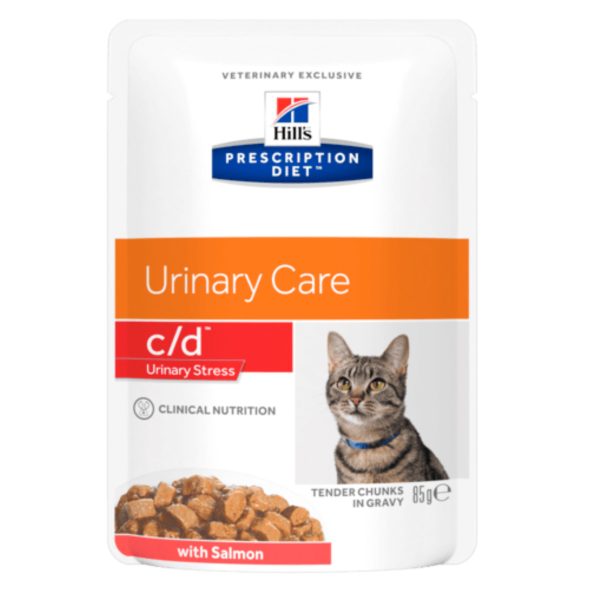 Hill's Prescription Diet Urinary Stress c/d Υγρή Τροφή Φακελάκι Για Γάτες Σολομός 85gr