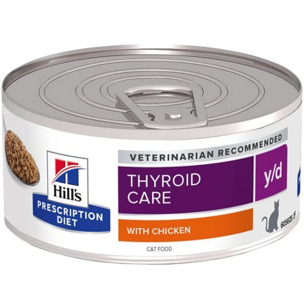 Hill's Prescription Diet 156gr y/d Thyroid Care Υγρή Τροφή Κονσέρβα Για Γάτες Χοιρινό, Κοτόπουλο