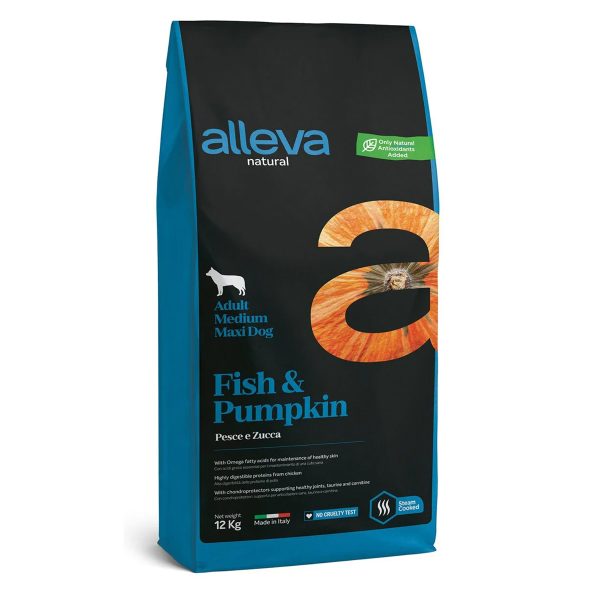 Alleva Natural Adult Medium Maxi Ψάρι Κολοκύθα 12kg