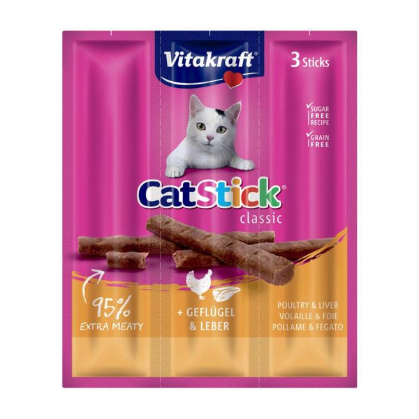 Vitakraft Cat Stick Classic Σνακ Για Γάτες Πουλερικά Συκώτι 3 Sticks 18gr