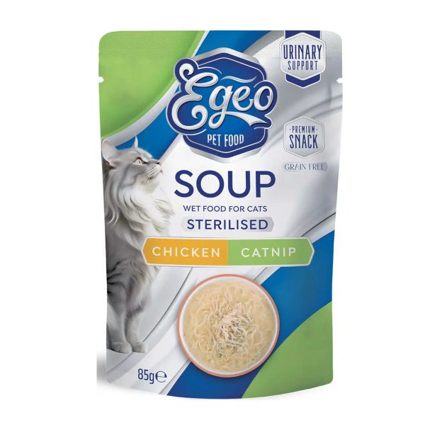 Egeo Cat Soup Σούπα Για Στειρωμένες Γάτες Κοτόπουλο & Catnip 85gr