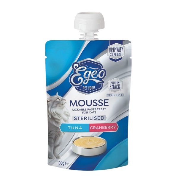 Egeo Cat Μους Για Στειρωμένες Γάτες Τόνος Krill & Cranberry 100gr
