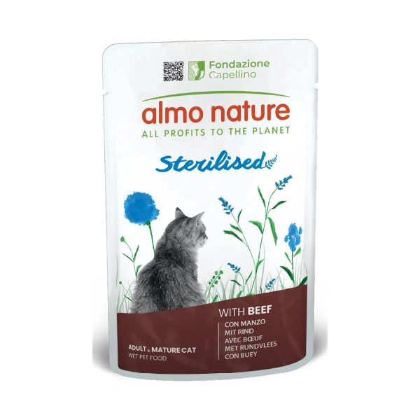 Almo Nature Cat Sterilised Υγρή Τροφή Για Στειρωμένες Γάτες Βοδινό 70gr