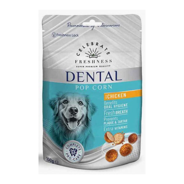 Celebrate Freshness Dental Pop Corn Για Σκύλους Κοτόπουλο 100gr
