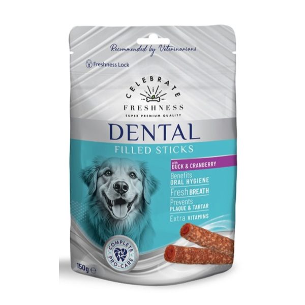 Celebrate Freshness Οδοντικά Γεμιστά Στικ Για Σκύλους Πάπια & Cranberry 150gr