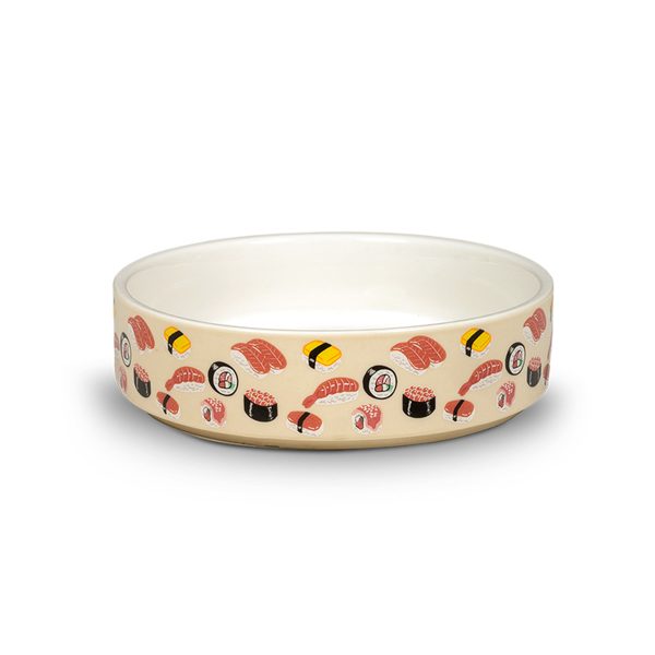 Glee Sushi Small Κεραμικό Μπολ Γκρι Λευκό Για Σκύλους & Γάτες 300ml