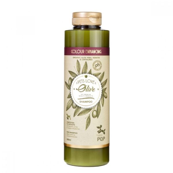 PQP Pets Love Olive Colour Enhancing Σαμπουάν Για Σκύλους Αστραφτερό Λευκό, Τόνωση Χρώματος 500ml9.15