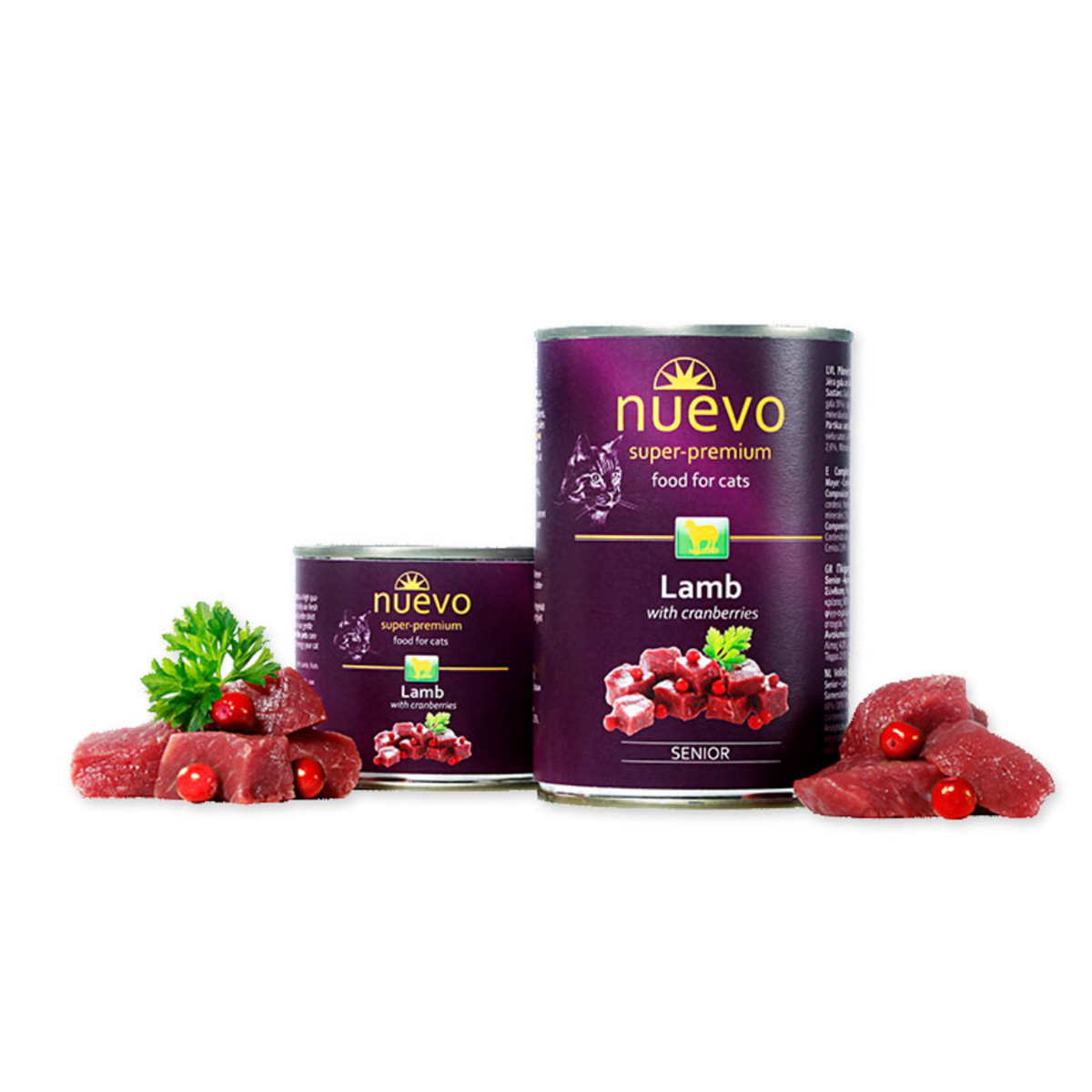 Untitled-1 Nuevo Senior Cat 400gr Αρνί, Cranberries Super Premium Adult Υγρή Τροφή Σε Κονσέρβα Αρνί, Cranberries - Image 1