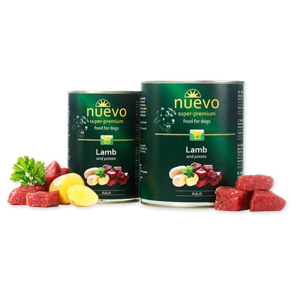 Nuevo Dog Adult 800gr Αρνί Και Πατάτα  Super Premium Adult Υγρή Τροφή Σε Κονσέρβα Αρνί Και Πατάτα