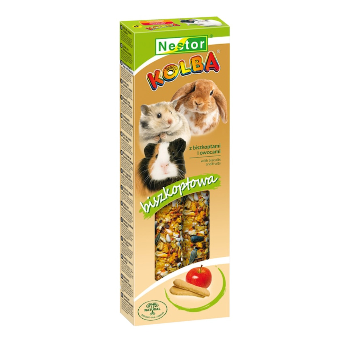 cd Nestor Kolba Στικ Λιχουδιάς Για Κουνέλια & Τρωκτικά Μπισκότο Φρούτα 2τεμ. 115g - Image 1