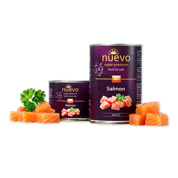 Nuevo Cat 400gr Σολομός Super Premium Adult Υγρή Τροφή Σε Κονσέρβα