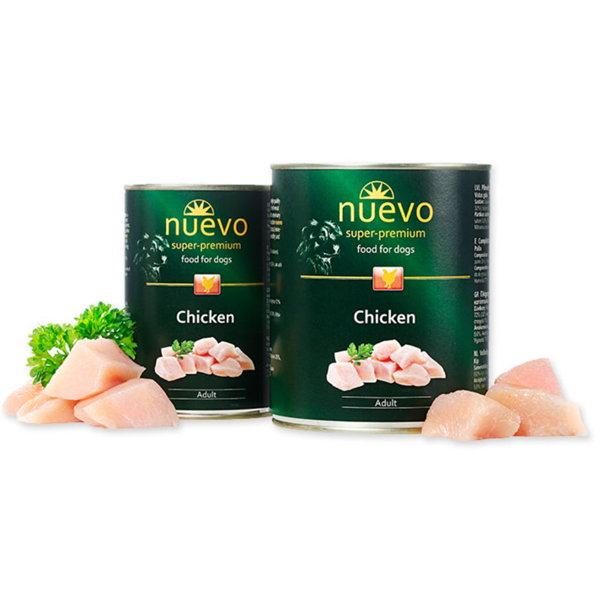 dv Nuevo Dog Adult 800gr ΚοτόπουλοSuper Premium Adult Υγρή Τροφή Σε Κονσέρβα - Image 1