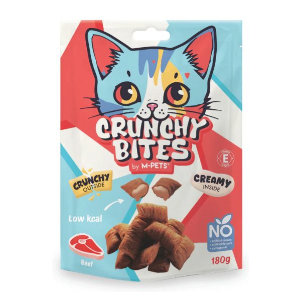 M-PETS Crunchy Bites Λιχουδιά Για Γάτες Βοδινό 60gr