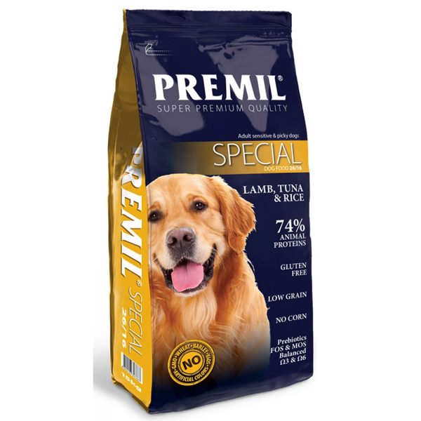 Premil Special Super Premium 15kg Ξηρά Τροφή Για Σκύλους Όλων Των Φυλών Αρνί, Τόνος, Ρύζι