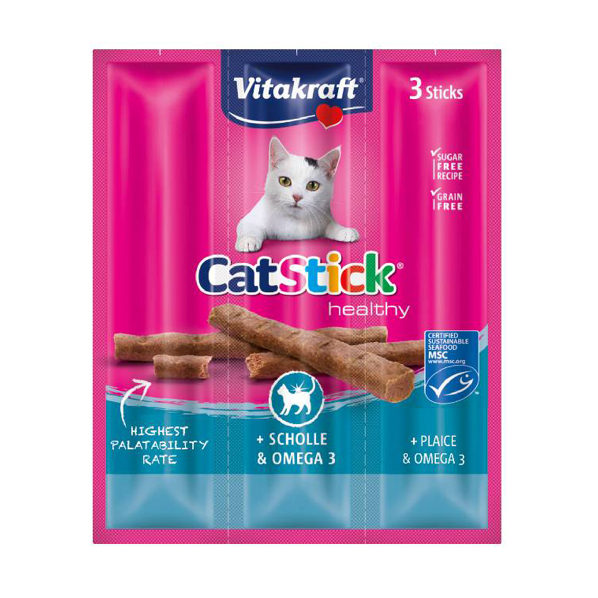 ef Vitakraft Cat Stick Healthy Σνακ Για Γάτες Γλώσσα, Ωμέγα3 3 Sticks 18gr - Image 1
