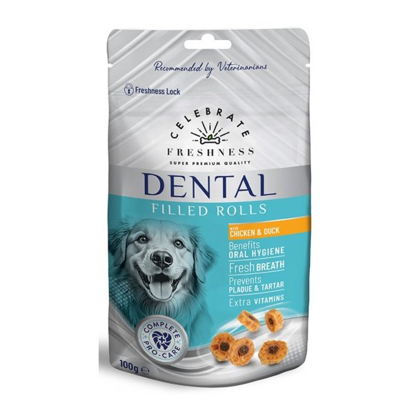 Celebrate Freshness Οδοντικά Rolls Για Σκύλους Κοτόπουλο & Πάπια 100gr