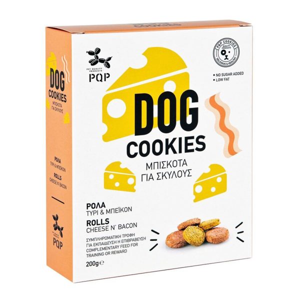 PQP Dog Cookies Rolls Cheese, Bacon Μπισκότα Για Σκύλους Με Τυρί, Μπέικον 200gr