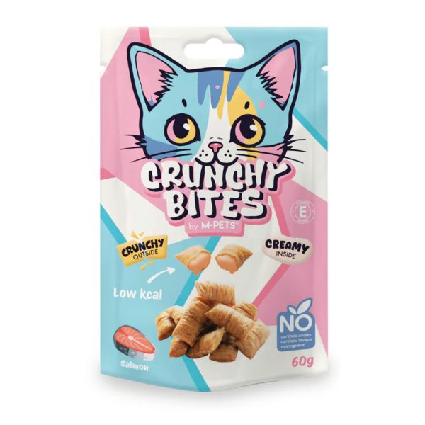 M-PETS Crunchy Bites Λιχουδιά Για Γάτες Σολομός 60gr