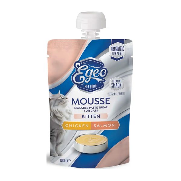 Egeo Cat Μους Για Στειρωμένες Γάτες Κοτόπουλο & Σολομός 100gr