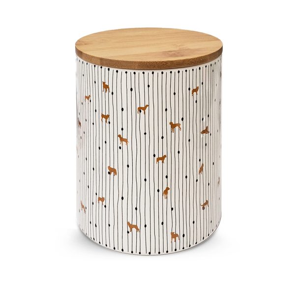 Glee Doggies Κεραμικό Δοχείο Λιχουδιών Λευκό Πορτοκαλί 1600ml