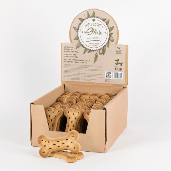 PQP Pets Love Olive Lamb, Rice Bone Cookie Μπισκότο Κόκαλο Για Σκύλους Με Αρνί, Ρύζι 40gr