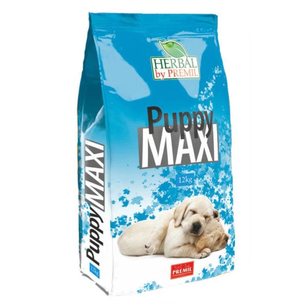 Premil Herbal Puppy Maxi 12kg Πλήρης Ξηρά Τροφή Για Κουτάβια Μεγάλων Φυλών Γαλοπούλα, Πάπια, Τόνος, Ρύζι