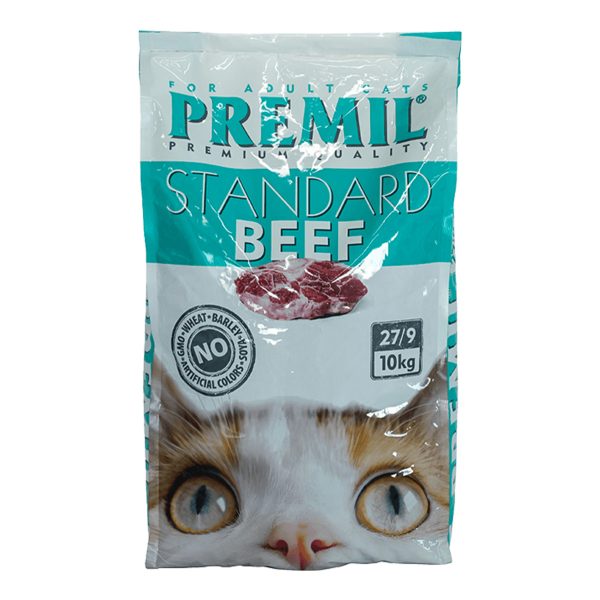 Premil Standard Beef 10kg Ξηρά Τροφή Για Γάτες Όλων Των Ηλικιών Βοδινό, Κοτόπουλο