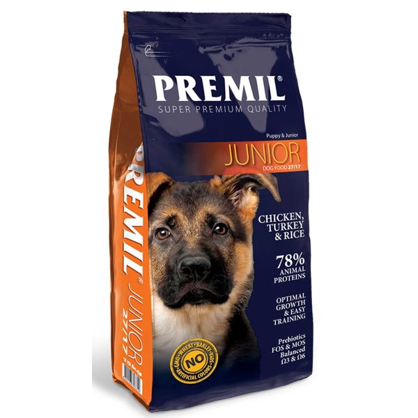 Premil Junior 2.5kg Ξηρά Τροφή Για Κουτάβια Και Νεαρά Σκυλιά Κοτόπουλο Γαλοπούλα Τόνος Ρύζι