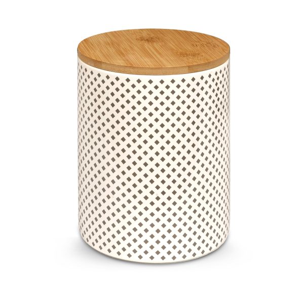 Glee Motif Κεραμικό Δοχείο Λιχουδιών Λευκό & Γκρι 1600ml