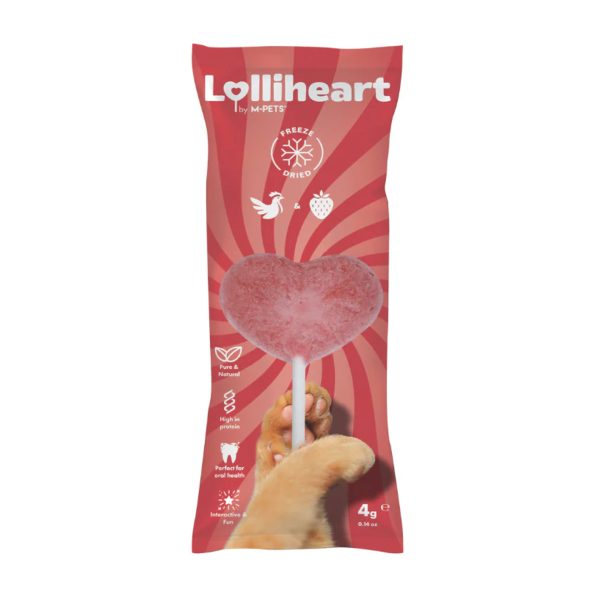 M-PETS Lolliheart Λιχουδιά Για Γάτες Κοτόπουλο & Φράουλα 4gr