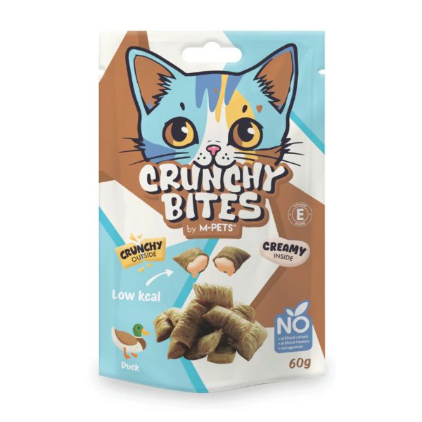 M-PETS Crunchy Bites Λιχουδιά Για Γάτες Πάπια 60gr