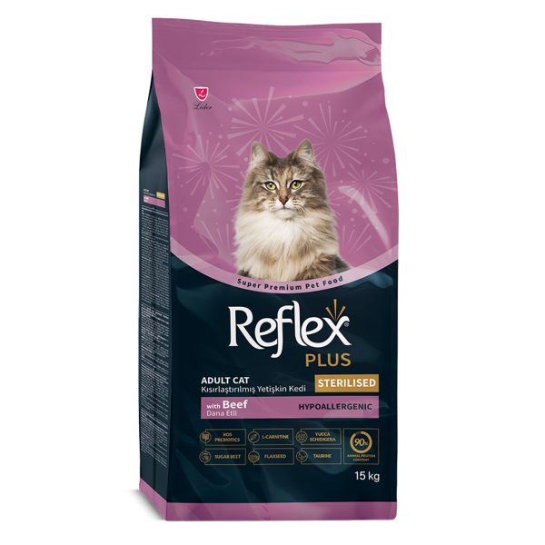 Reflex Plus Cat Adult Sterilised Hypoallergenic Beef Ξηρά Τροφή Για Γάτες Βοδινό 15kg72.0
