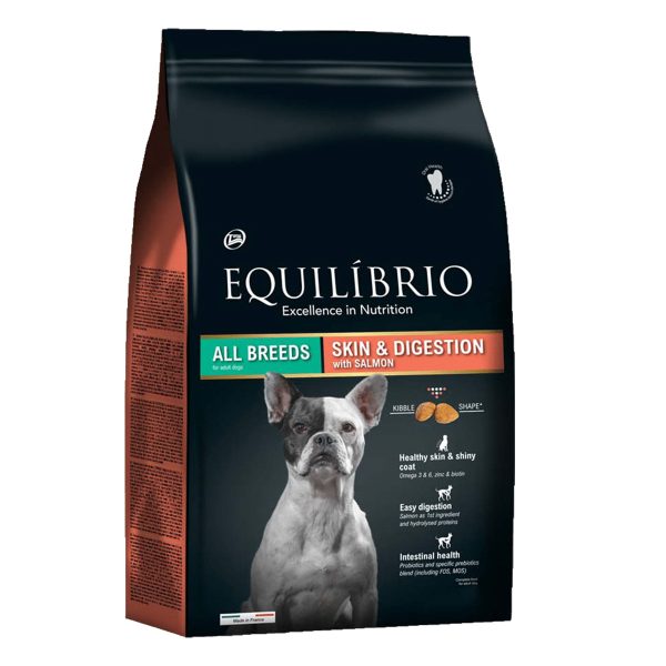 Equilibrio Adult Adult Sensitive Skin & Digestion Salmon Ξηρά Τροφή Για Σκύλους Σολομός 12kg