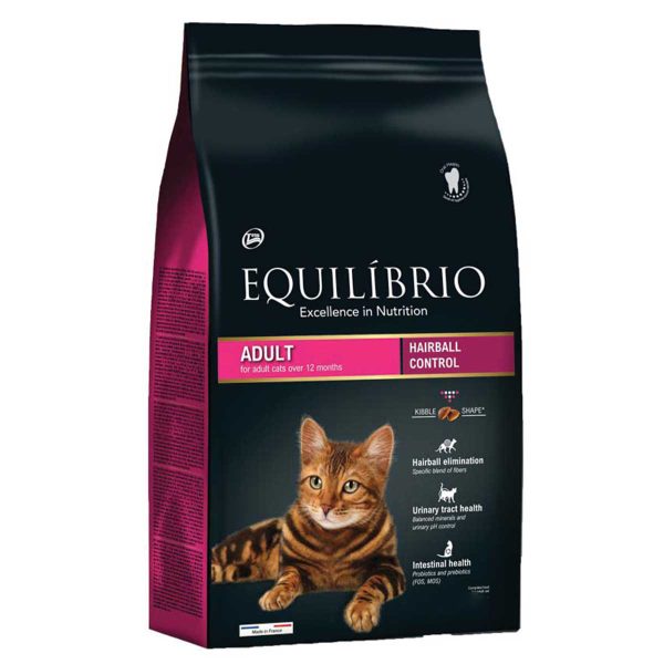 Equilibrio Adult Cat Hairball Control Poultry & Rice Ξηρά Τροφή Για Γάτες Πουλερικά & Ρύζι 7.5kg