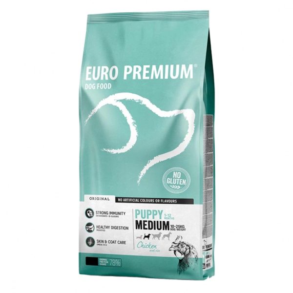 Europremium Puppy Medium Chicken & Rice Ξηρά Τροφή Για Κουτάβια Κοτόπουλο & Ρύζι 12kg