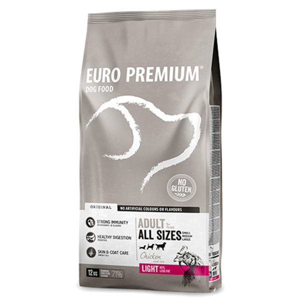 Europremium Adult Light All Sizes Chicken & Rice Ξηρά Τροφή Για Σκύλους Κοτόπουλο & Ρύζι 12kg