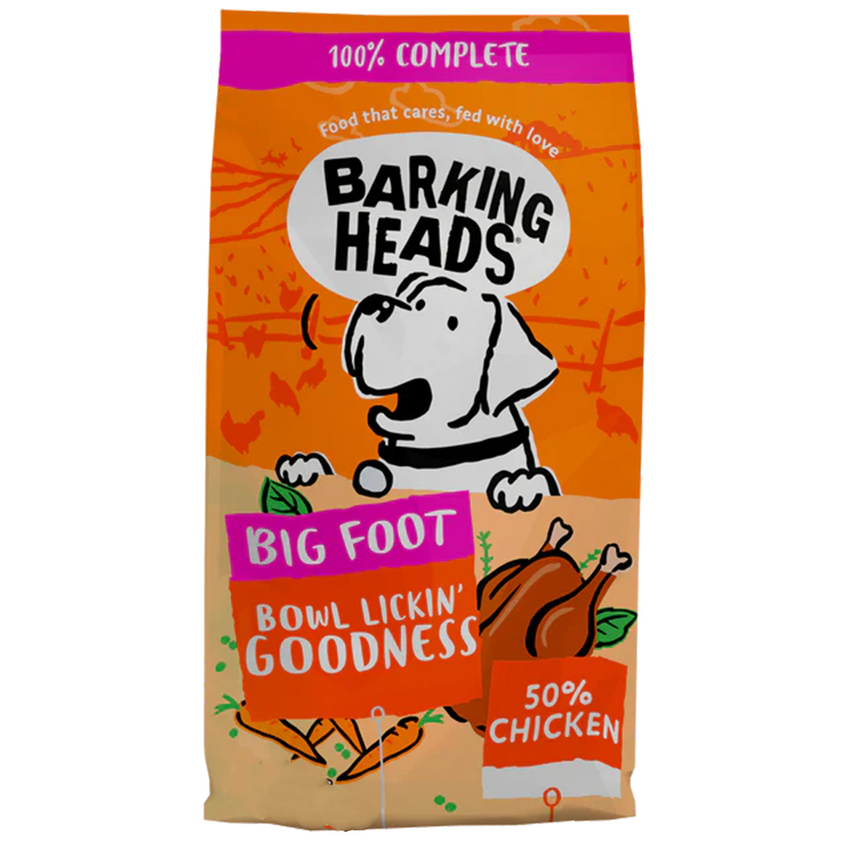 1 Barking Heads Big Foot Bowl Lickin FR Chicken Ξηρά Τροφή Κοτόπουλο Ελ. Βοσκής 12kg - Image 1