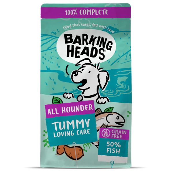 Barking Heads Grain Free All Hounder Tummy Loving Care White Fish Ξηρά Τροφή Ψάρι 2kg