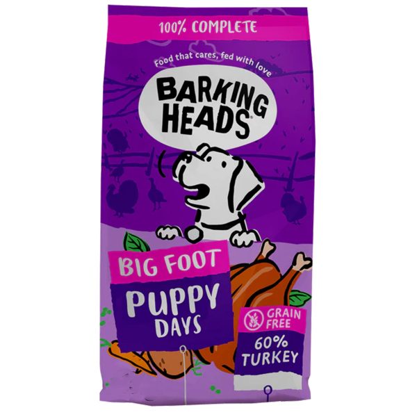 Barking Heads Grain Free Big Foot Puppy Days FR Turkey Ξηρά Τροφή Γαλοπούλα Ελ. Βοσκής 6kg