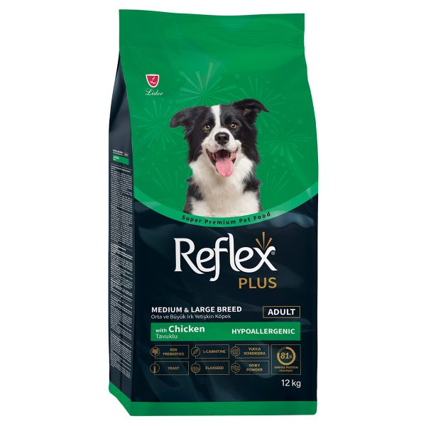 Reflex Plus Dog Adult Hypoallergenic Medium Large Chicken Ξηρά Τροφή Κοτόπουλο 12kg