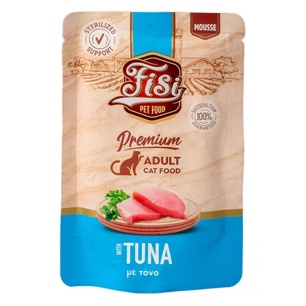 Fisi Cat Adult Sterilised Pure Meat Tuna Υγρή Τροφή Για Γάτες Τόνος Μους 80gr